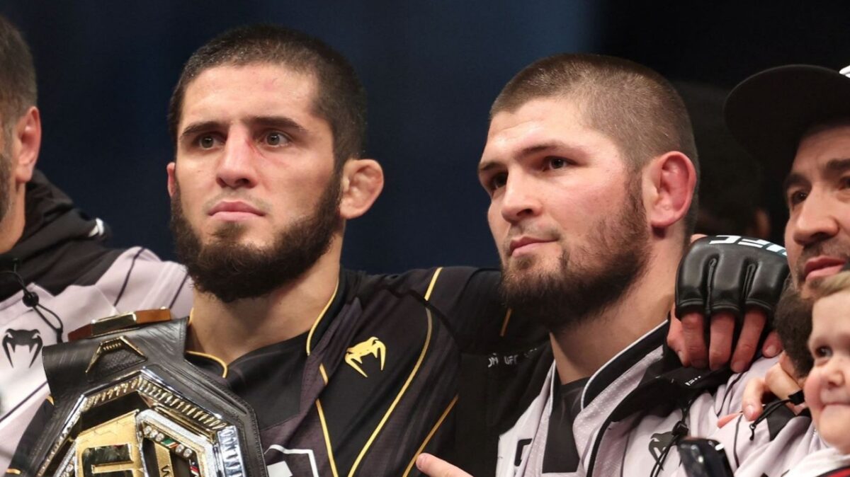 Islam Makhachev with his team