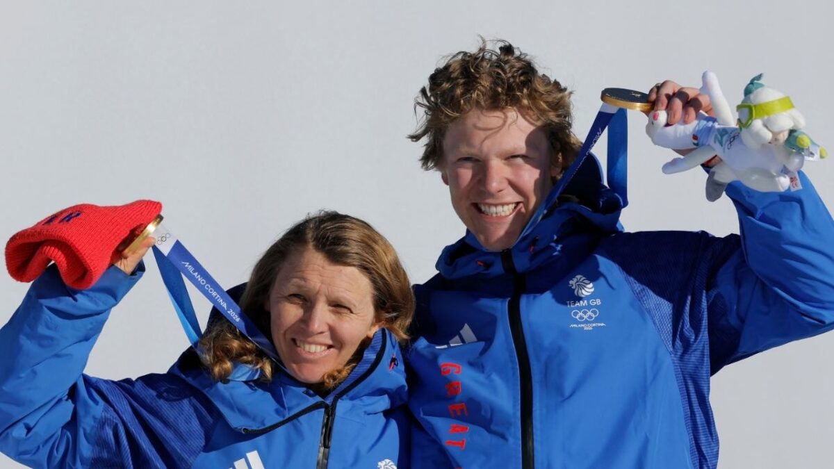 Matt Weston Forced to Buy Beer After Record-Breaking Double Gold Sheds Light On Wholesome Tradition 1 Charlotte Bankes and Huw Nightingale won gold for Team GB in the mixed snowboard cross (Image via The Guardian)