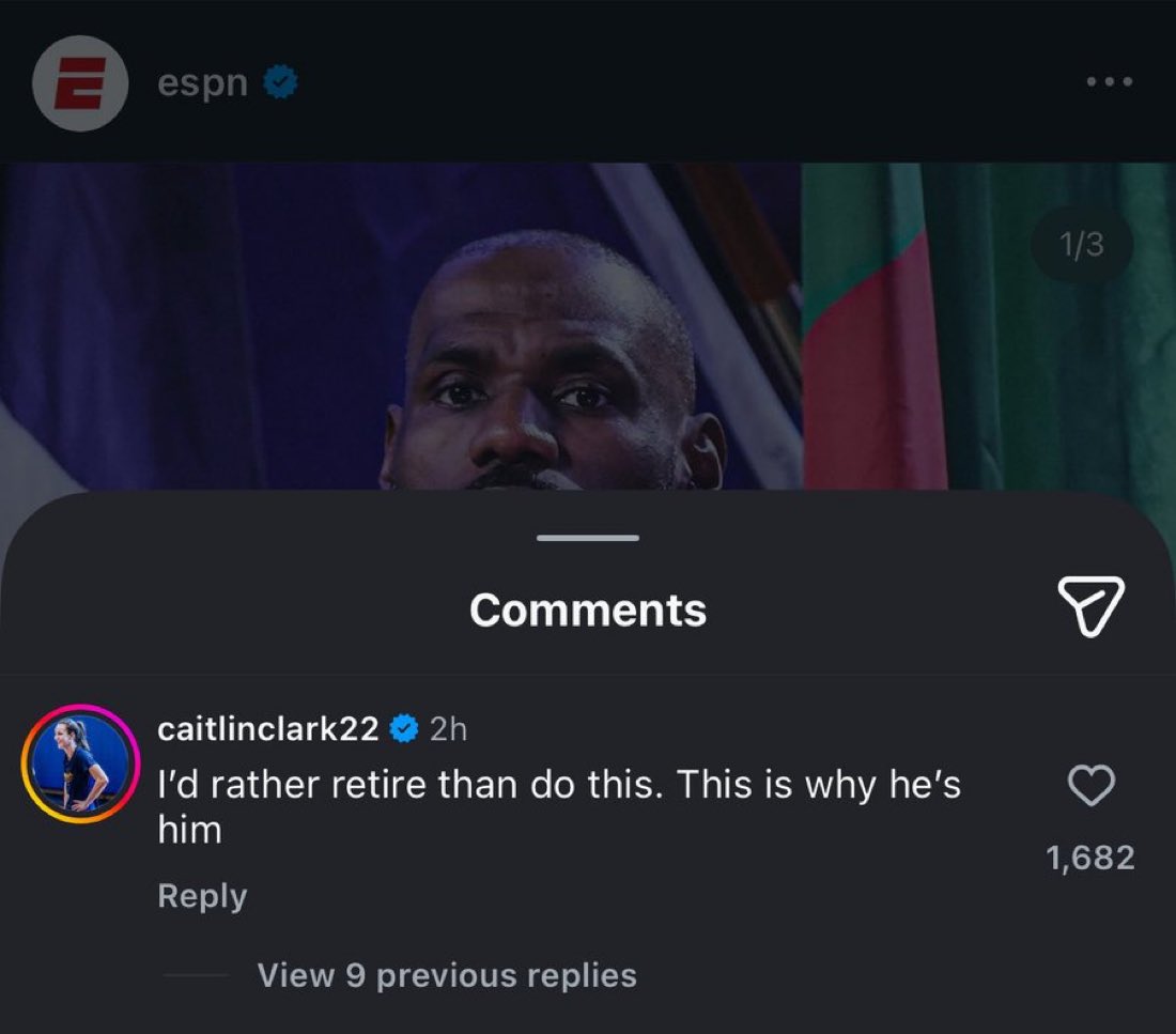 Caitlin Clark's comment
