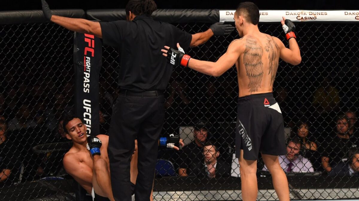 Charles Oliveira and Max Holloway back in 2015 