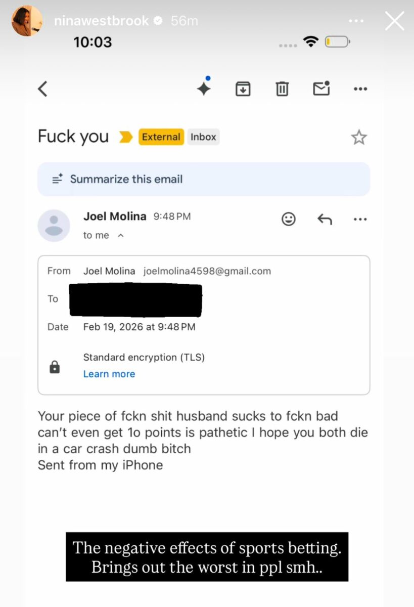 The email Nina Westbrook received