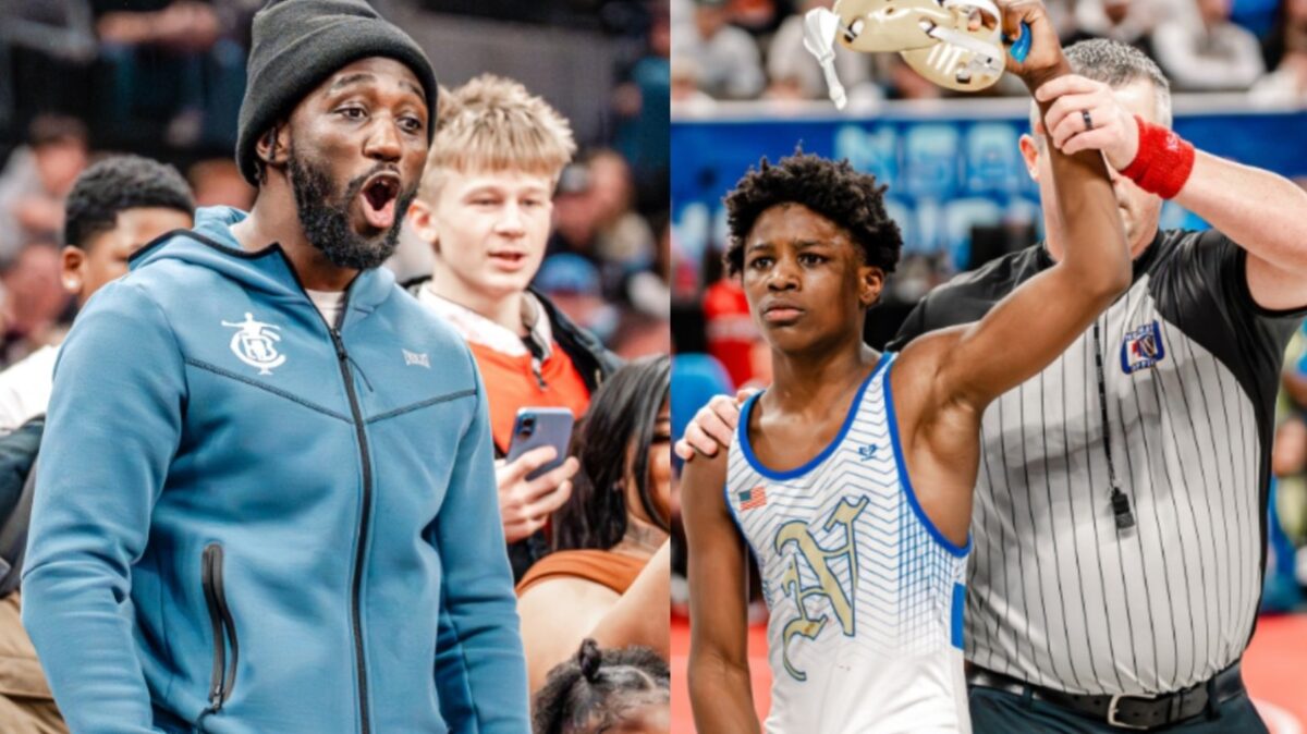 "It Runs in the Family" - Fans React as Terence Crawford Celebrates Son Becoming Wrestling State Champion 1 Terence Crawford cheering on Terence Crawford Jr