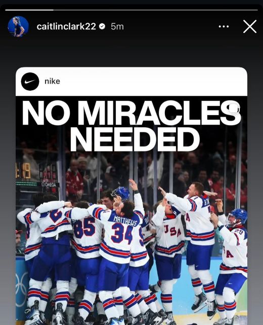 Caitlin Clark Joins Tyrese Haliburton, NBA and NFL Stars to Celebrate USA Hockey Gold 1 Caitlin Clark shared Nike's post