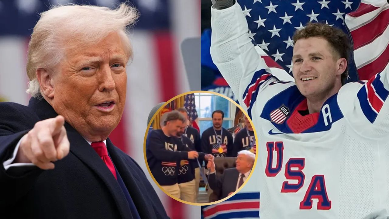 Donald Trump Jokes About Not Giving Back Matthew Tkachuk’s Gold Medal at White House