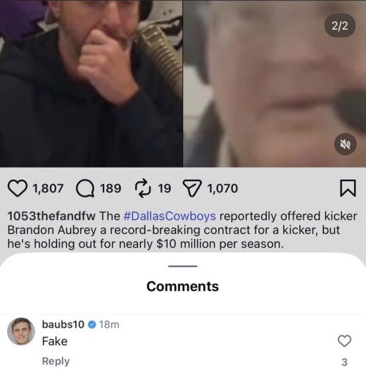 Brandon Aubrey's response