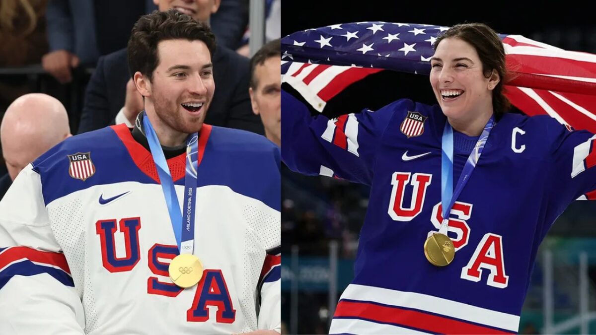 Jeremy Swayman and Hilary Knight