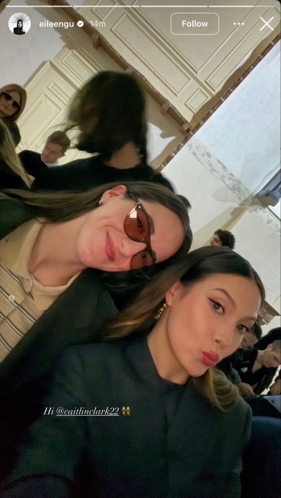 Eileen Gu's selfie with Caitlin Clark