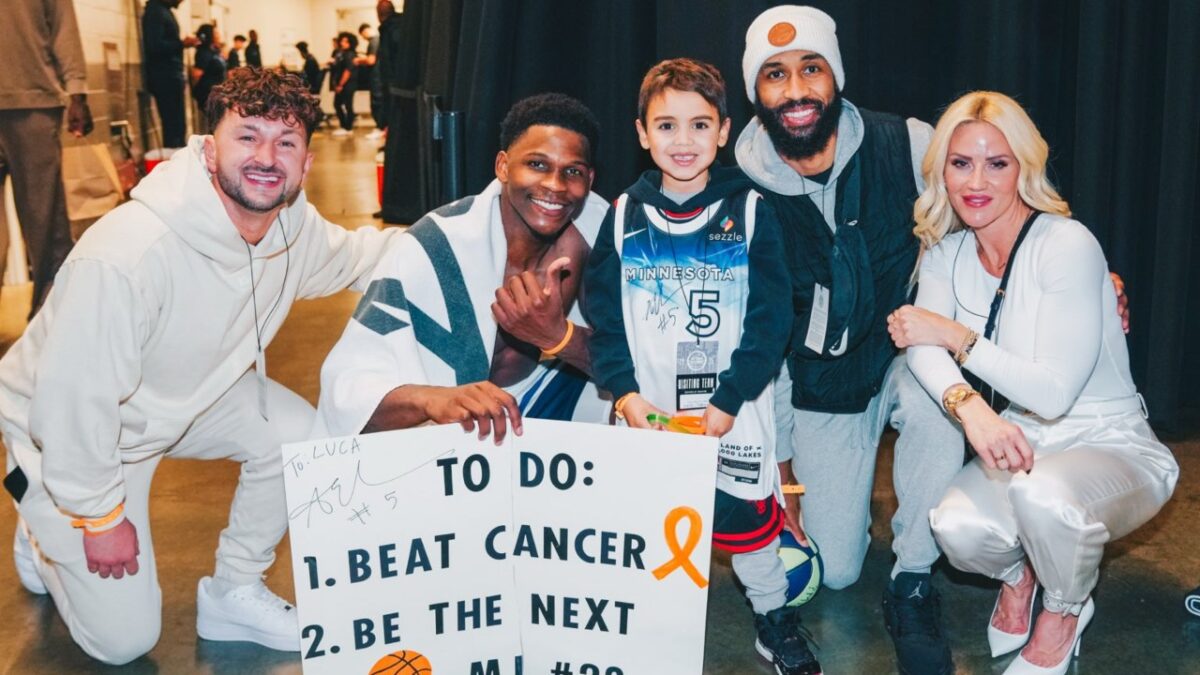 Anthony Edwards with Luca Wright last year