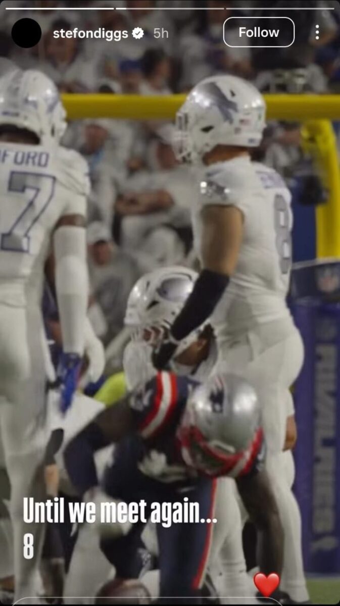 Stefon Diggs' IG message to Patriots