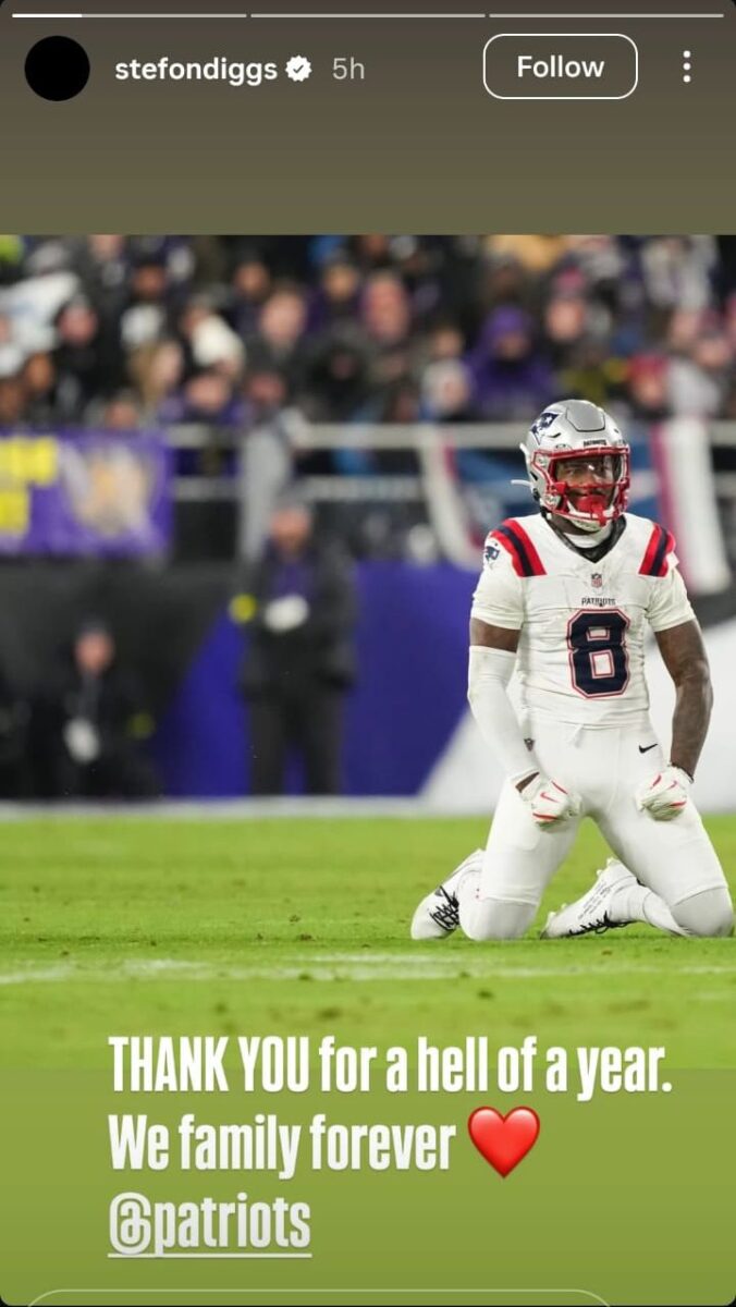 Stefon Diggs thanks Patriots