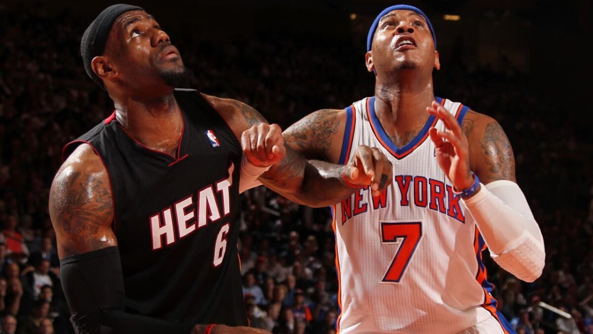 LeBron James of the Miami Heat vs Carmelo Anthony of the Knicks