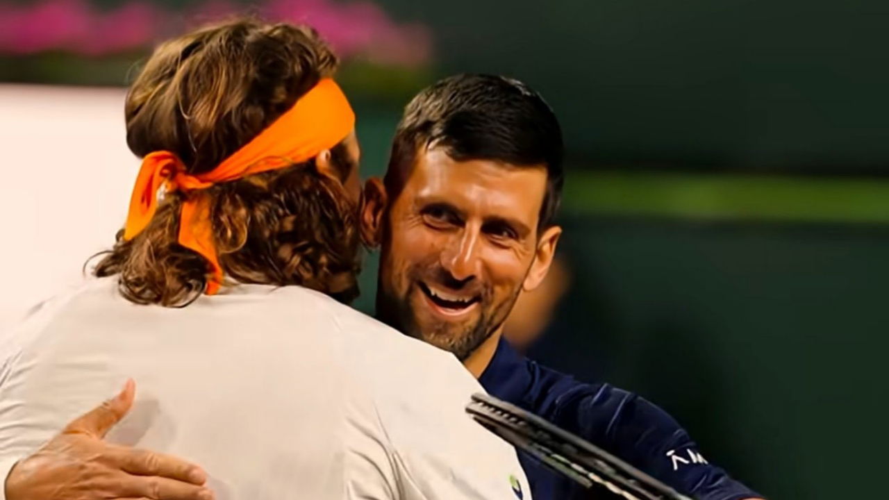 Stefanos Tsitsipas and Novak Djokovic Exchange Name Ideas of their Indian Wells Doubles Pairing