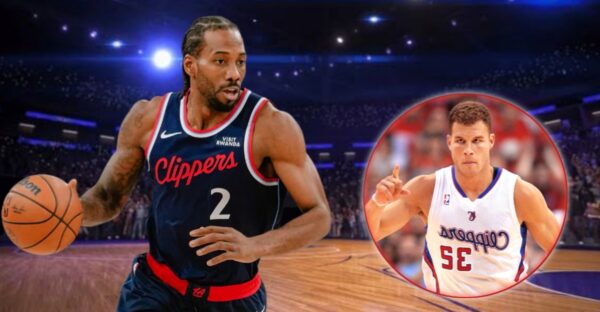 Blake Griffin impersonating Kawhi Leonard
