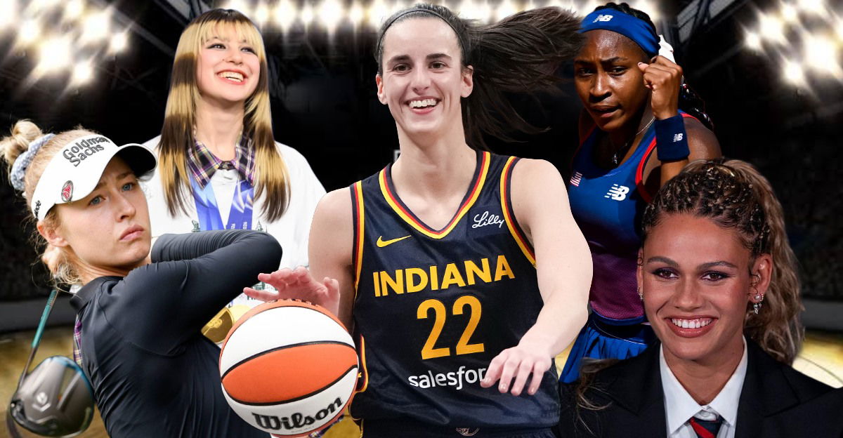 Nelly Korda, Alysa Liu, Caitlin Clark, Coco Gauff, and Trinity Rodman