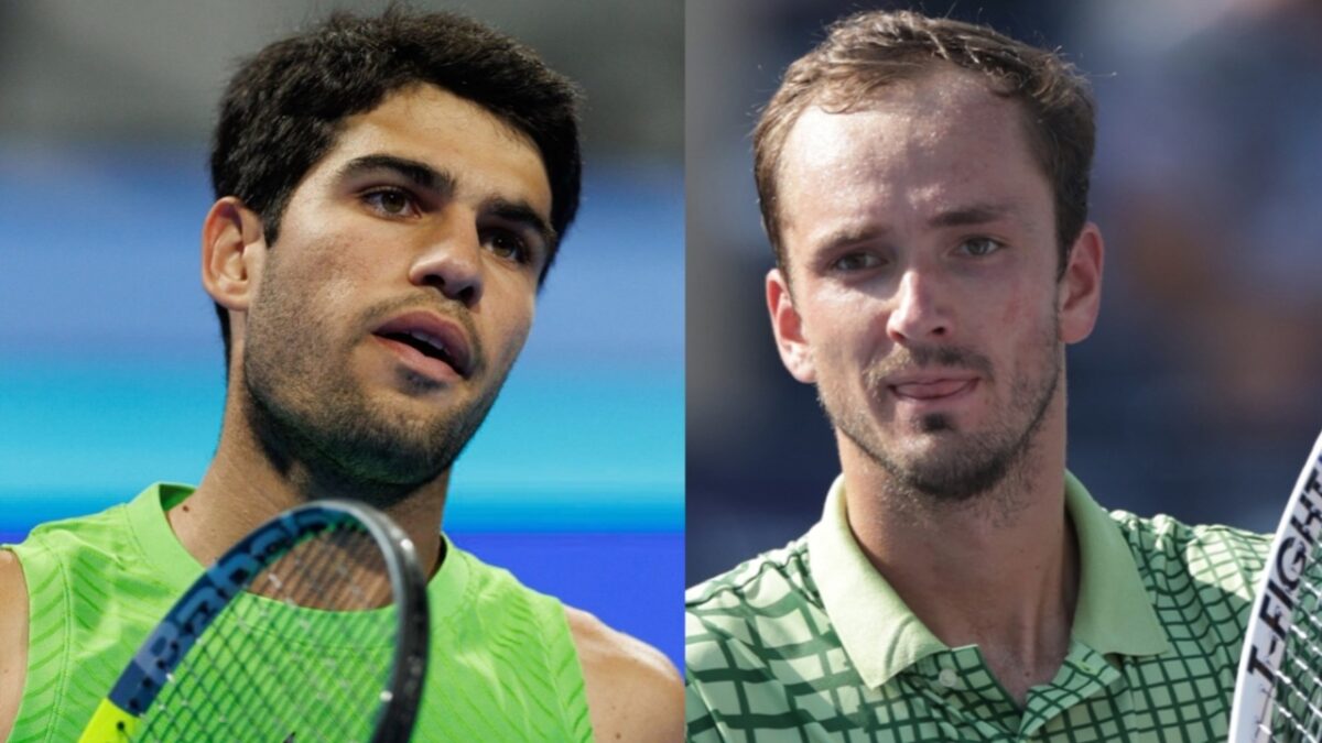 Dua Lipa's 'Unimpressed' Reaction to Carlos Alcaraz's Match Goes Viral 1 Carlos Alcaraz, Daniil Medvedev