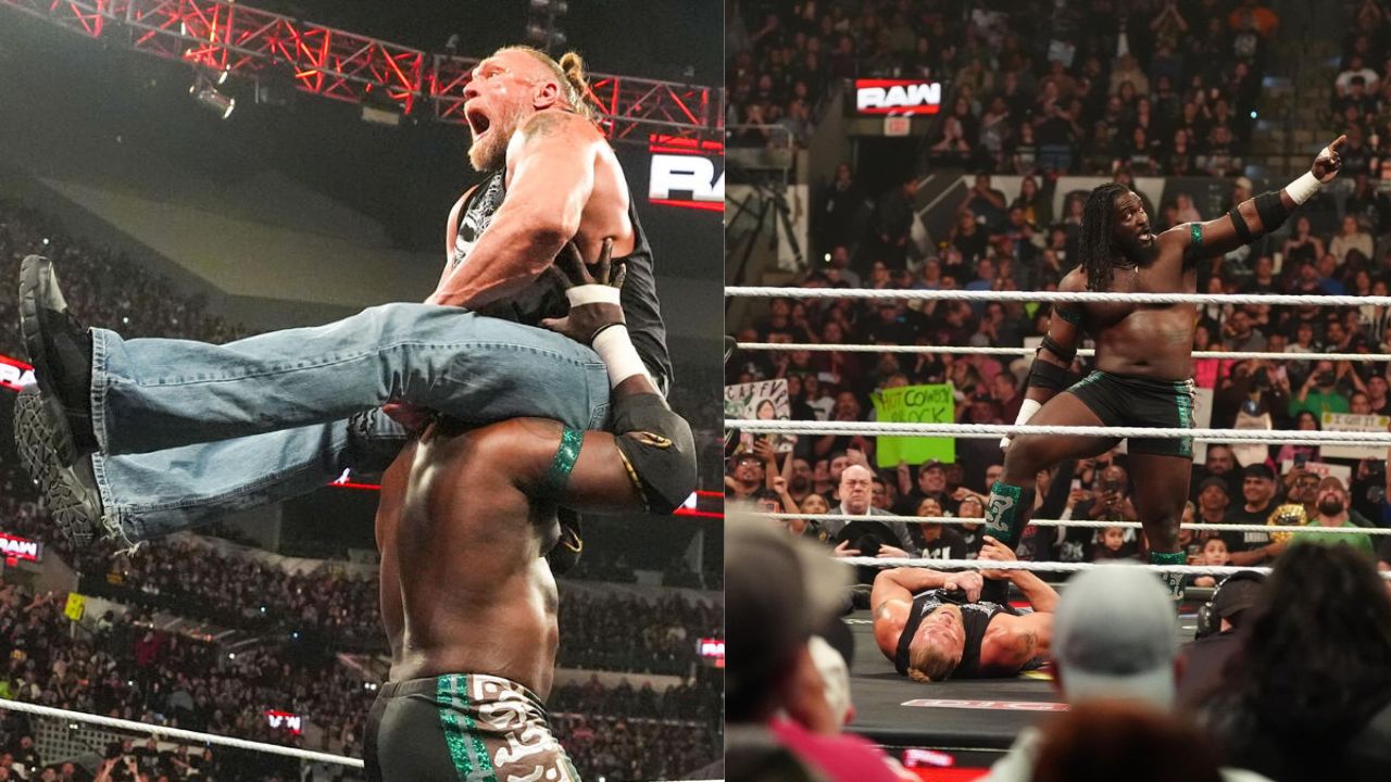 Oba Femi’s Attack on Brock Lesnar from Raw Garners Insane Views on Social Media