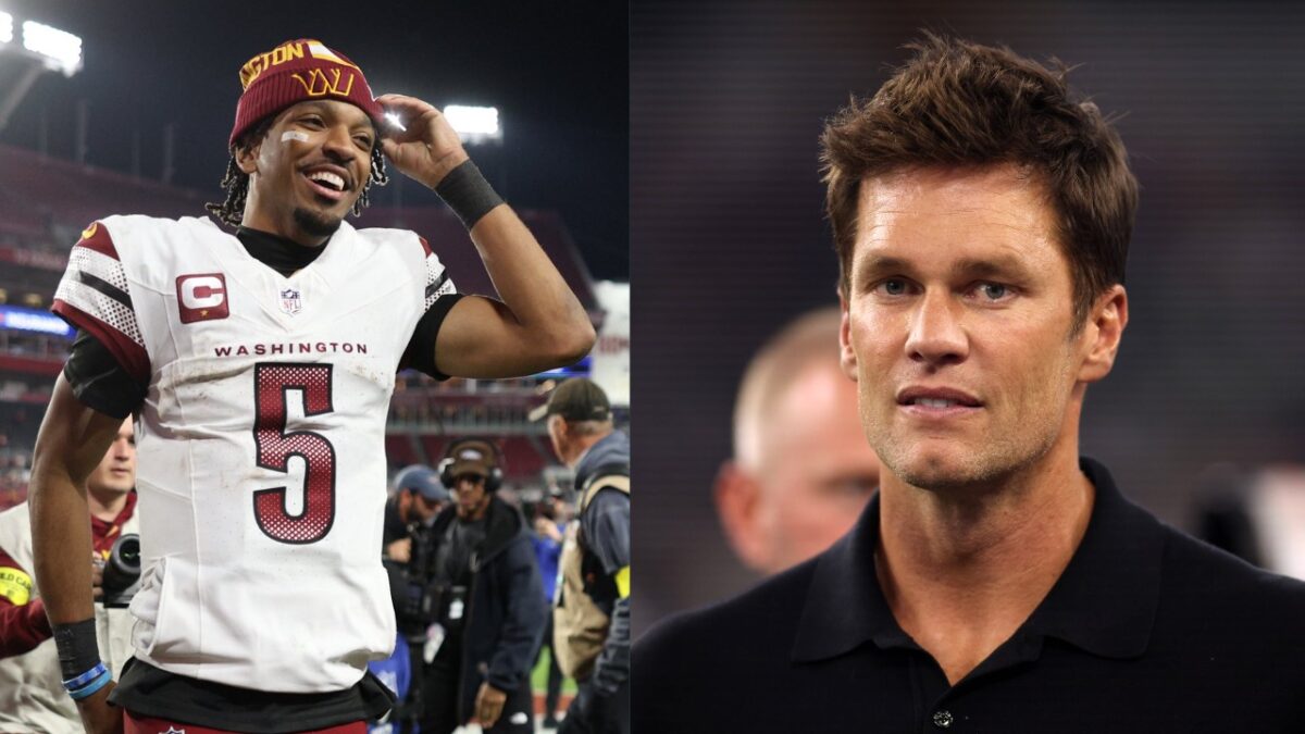 Jayden Daniels and Tom Brady