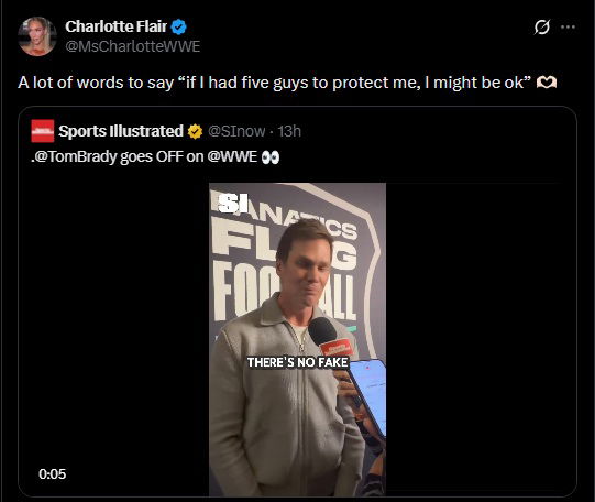 Charlotte Flair taunting Tom Brady