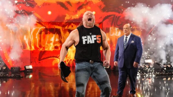 Brock Lesnar making his entrance on Raw alongside Paul Heyman
