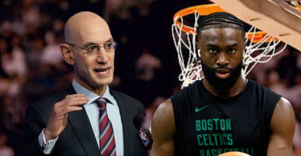 Adam Silver and Jaylen Brown