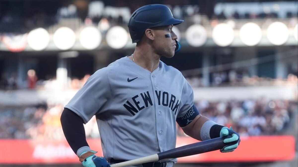 Aaron Judge struck out four times against the San Francisco Giants (Image via MLB.com)