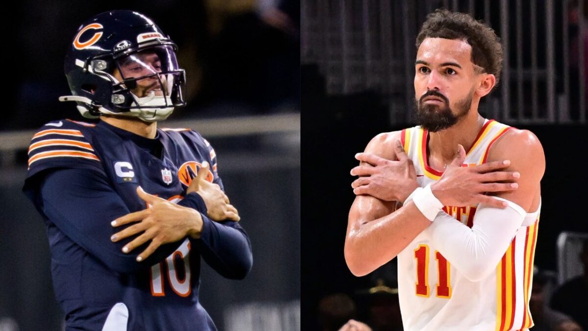 Caleb Williams and NBA star Trae Young using the same celebration