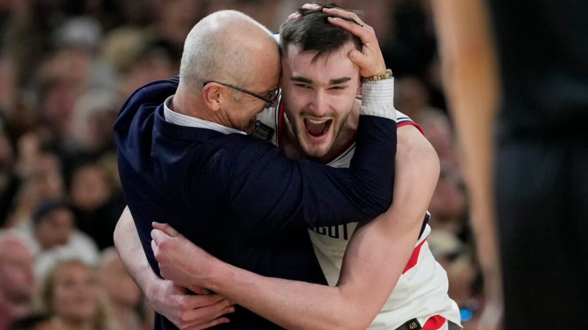 UConn head coach Dan Hurley and Alex Karaban