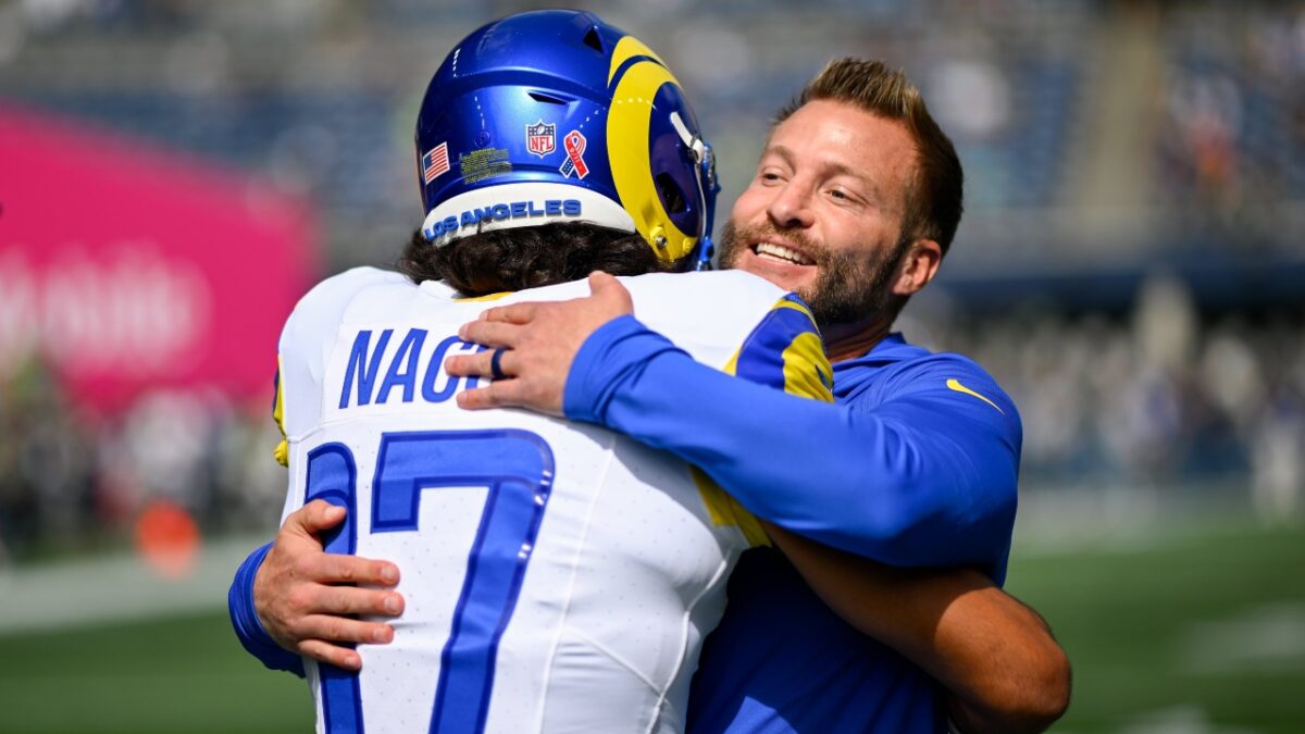 Puka Nacua and Sean McVay