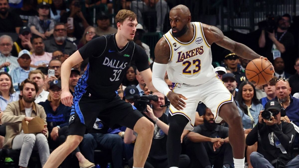 Cooper Flagg battling against LeBron James