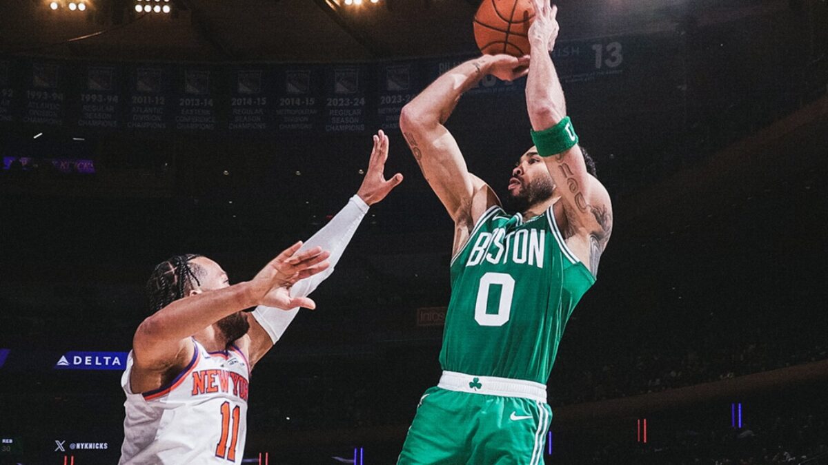 Jayson Tatum tried to lead his Celtics to a win against the Knicks