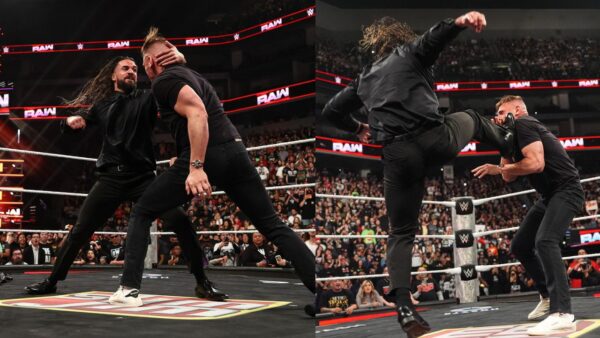 Seth Rollins and Gunther brawl ahead of WrestleMania