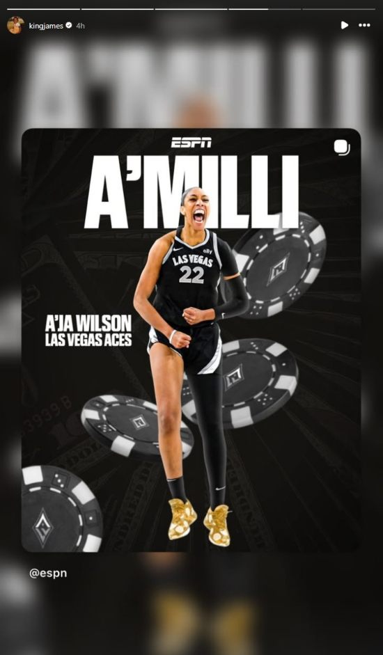 A'ja Wilson Landing WNBA-Record $5 Million Contract Excites LeBron James and Fans 1 LeBron James' reposting A'ja Wilson's contract news