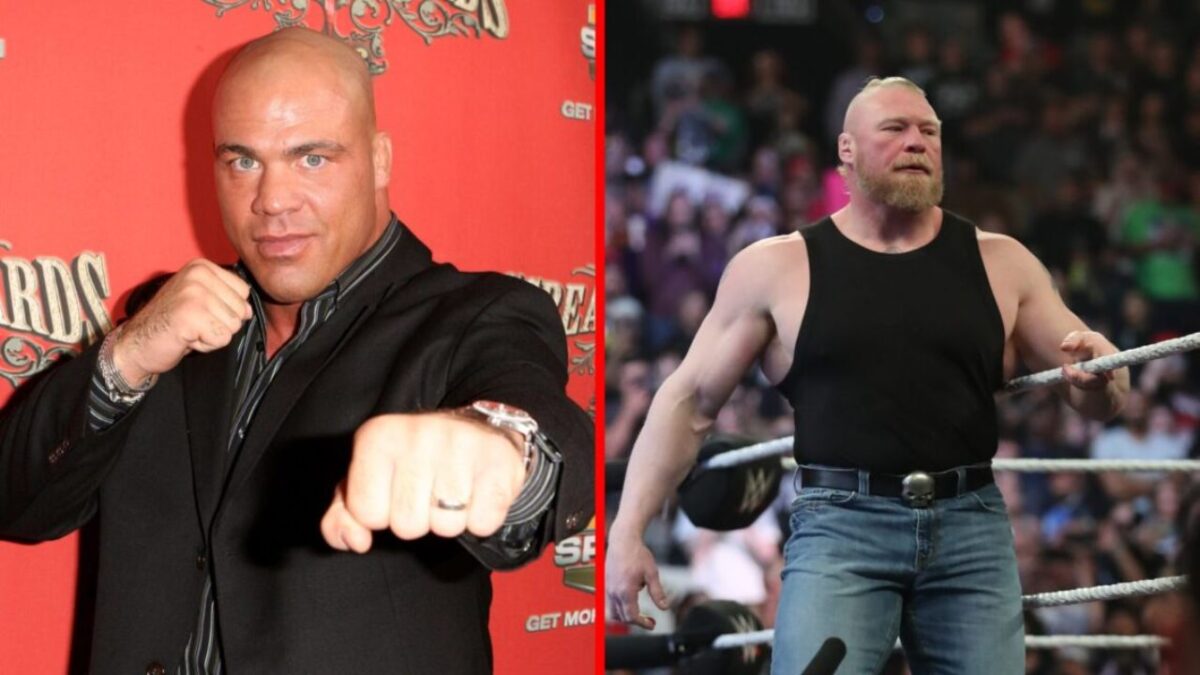 Kurt Angle and Brock Lesnar