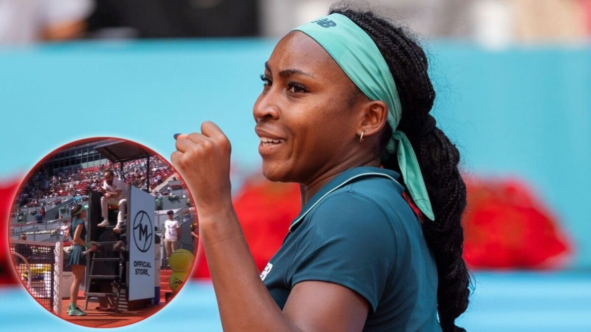 Sorana Cirstea complains to the chair umpire about Coco Gauff's team