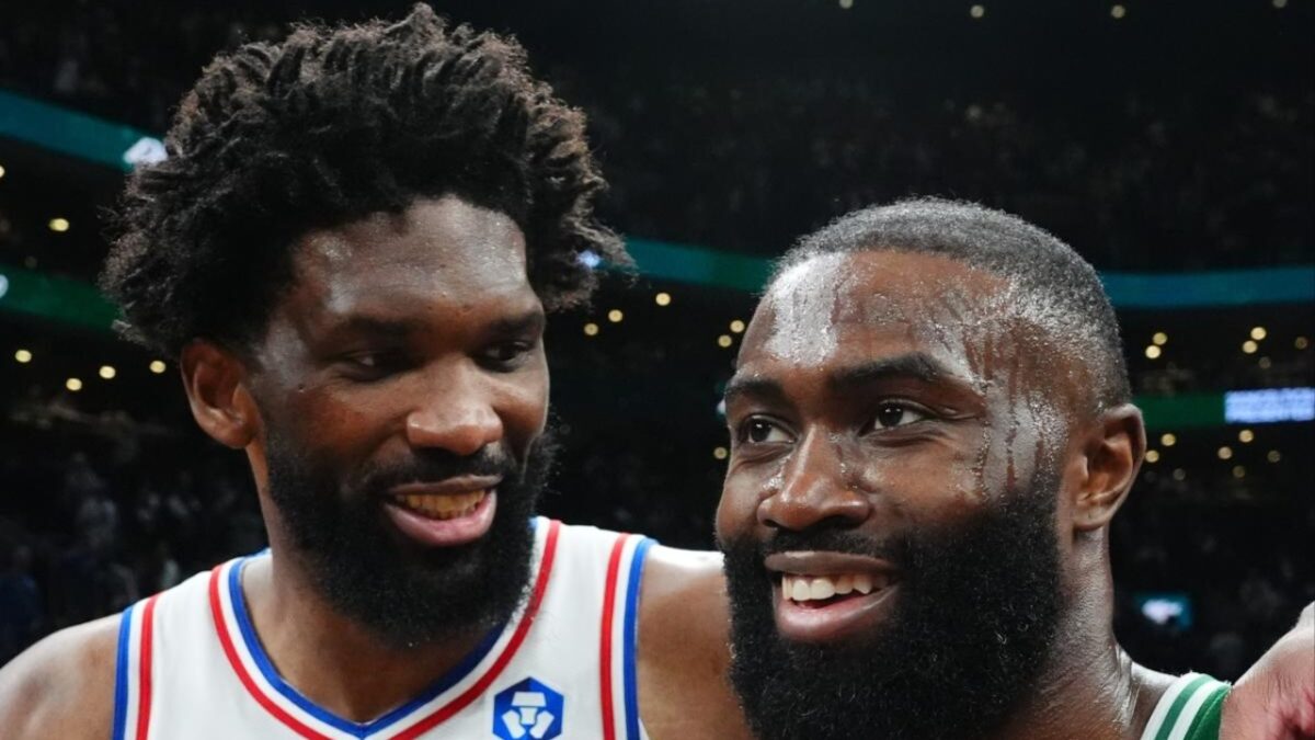 Jaylen Brown Calls Out Officials After Losing to 76ers in 7 Games: "They Clearly Had An Agenda" 1 Joel Embiid and Jaylen Brown after Game 7