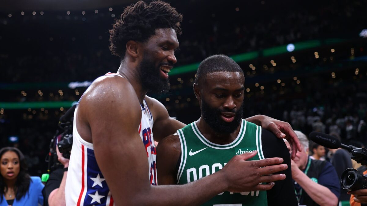 Jaylen Brown's Continuous Rant at Flopping Despite NBA's $50K Fine Leaves Fans Fuming - "You Have Zero Accountability" 1 Joel Embiid and Jaylen Brown