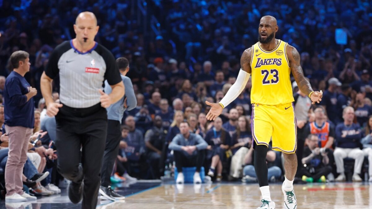 LeBron James Fumes at Officials As No Calls Cost Lakers Game 2 to OKC 1 LeBron James arguing with the referee