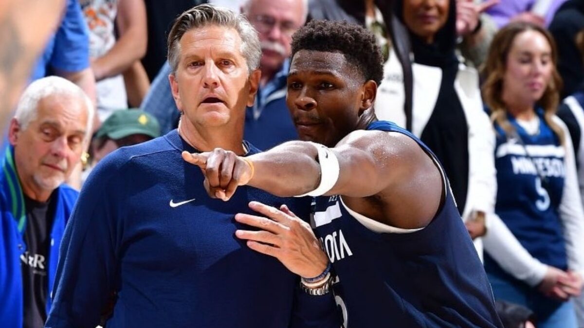 Wolves HC Chris Finch Goes OFF on Lead Official Tony Brothers After Heated Game 3 Altercation 1 Chris Finch and Anthony Edwards
