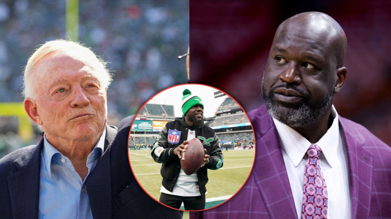 Shaquille O’Neal Confidently Predicts End of Cowboys’ Super Bowl Drought to Eagles Fan Kevin Hart