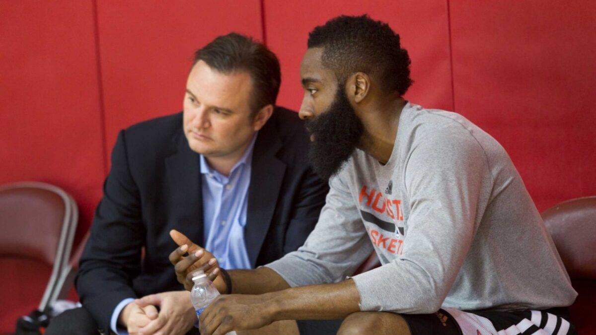 Sixers Fans Celebrate After GM Daryl Morey Gets Booted After 2nd-Round Sweep - "Thanks For Nothing" 1 Daryl Morey and James Harden during their Rockets days