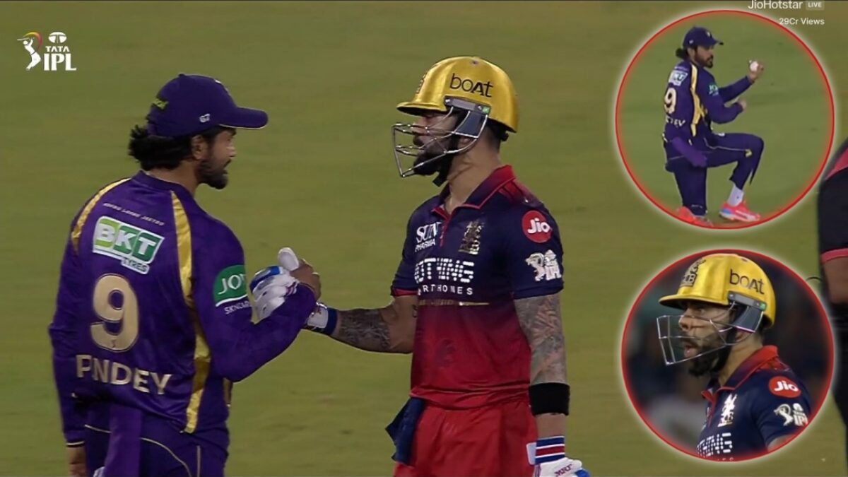 Virat Kohli Equals Rohit Sharma in IPL POTM Awards After Unbeaten Century Against KKR 1 Manish Pandey catch leave Virat Kohli shocked