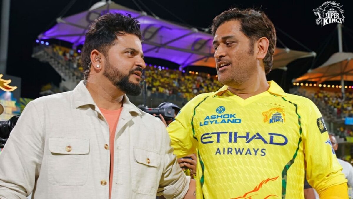 MS Dhoni Gets Emotional in Possibly His Final Appearance in Front of Chennai Crowd in CSK Colors 1 MS Dhoni and Suresh Raina