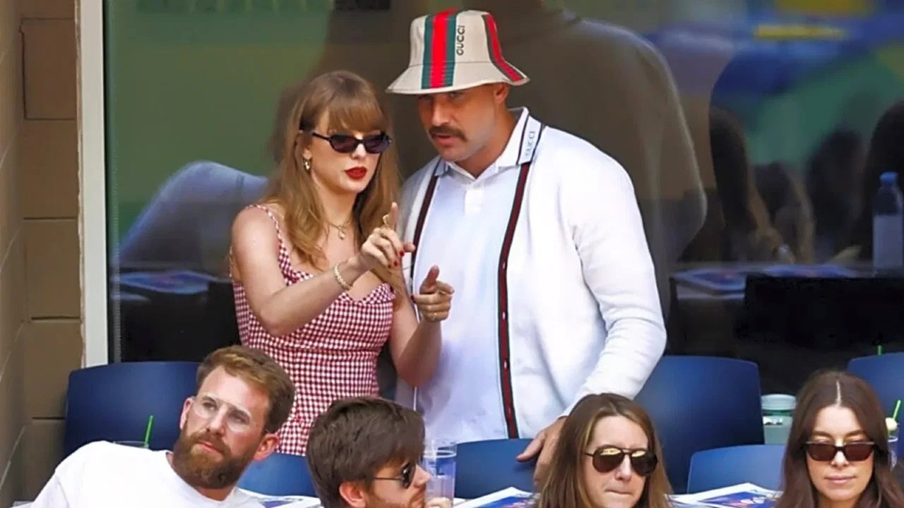 Travis Kelce Chugging a Beer at Knicks-Cavs Game Forces Taylor Swift to ...