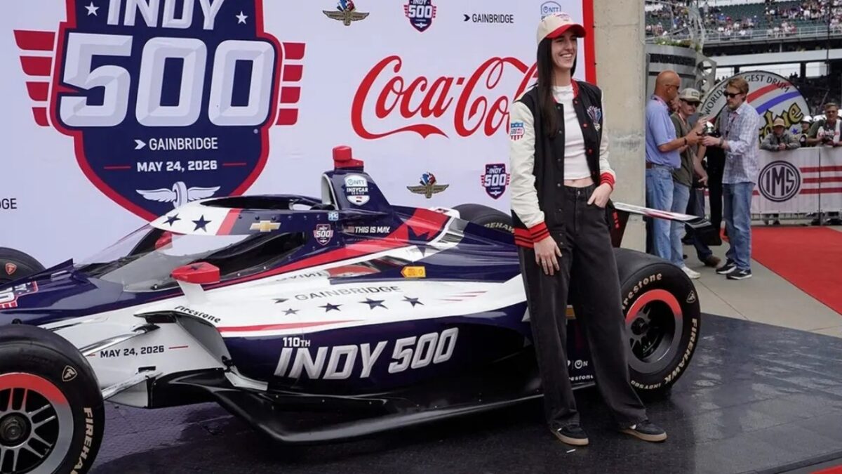 Grand Marshal Caitlin Clark Draws 350,000 Cheers at Indy 500 Flag-Off 1 Caitlin Clark at the Indy 500