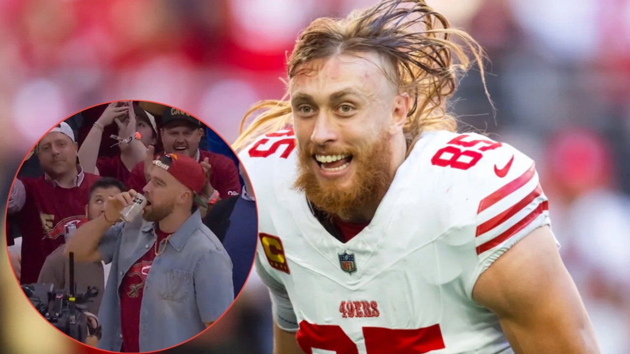 George Kittle Lashes Out at Analyst for Criticizing Travis Kelce Chugging Beer at NBA Game With Taylor Swift