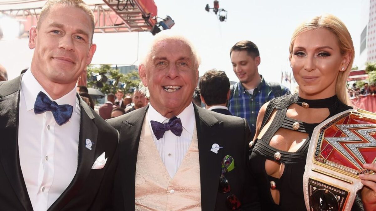 (Video) Charlotte Flair Spotted Doing the Oba Femi Strut Off-Air on Smackdown 1 A relatively old picture of John Cena, Ric Flair, and Charlotte Flair together