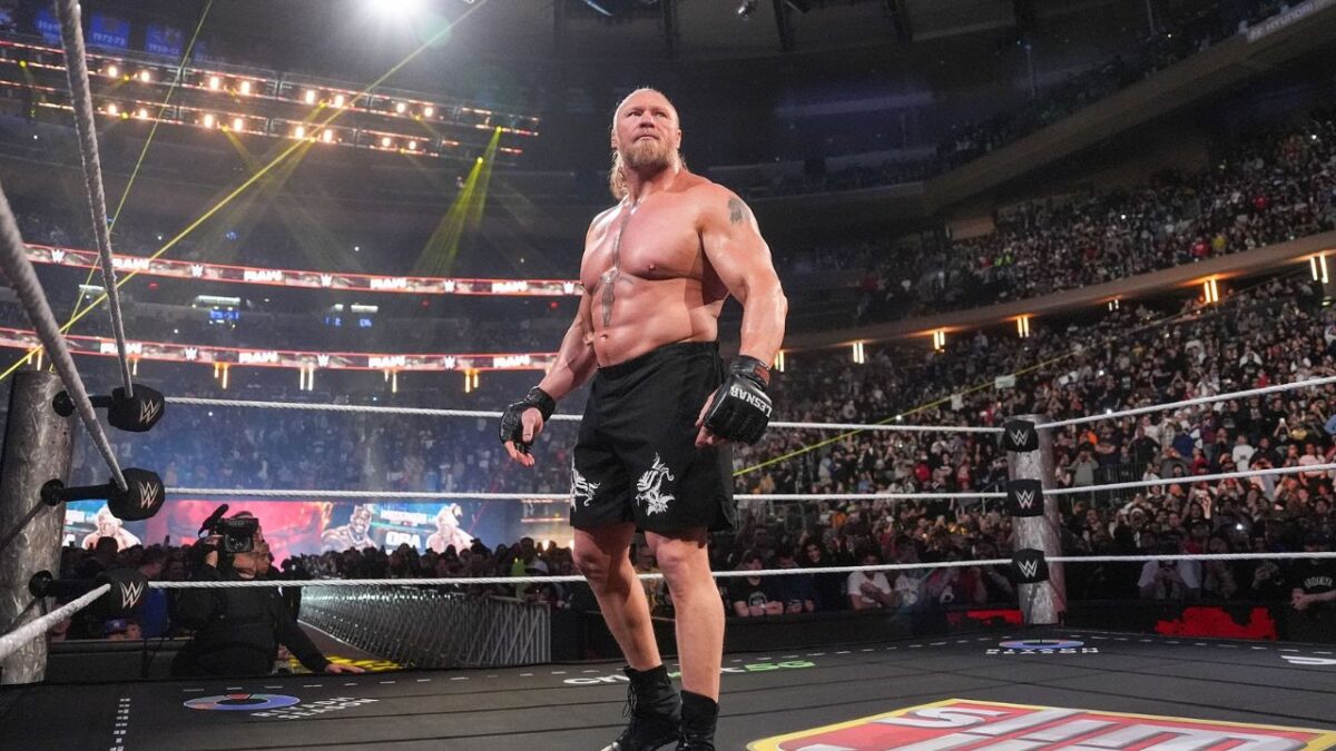 Brock Lesnar Avoids Stepping Into Hell in a Cell With Oba Femi in Dramatic Weigh-in on Raw 1 Brock Lesnar