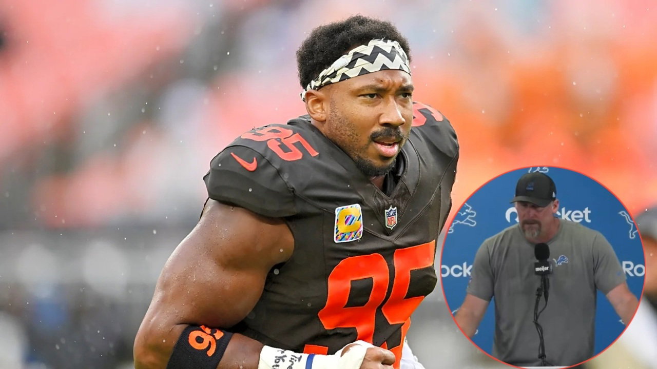 Lions HC Dan Campbell Has an Extremely Non-Chalant Reaction to Myles Garrett's Trade to Rams