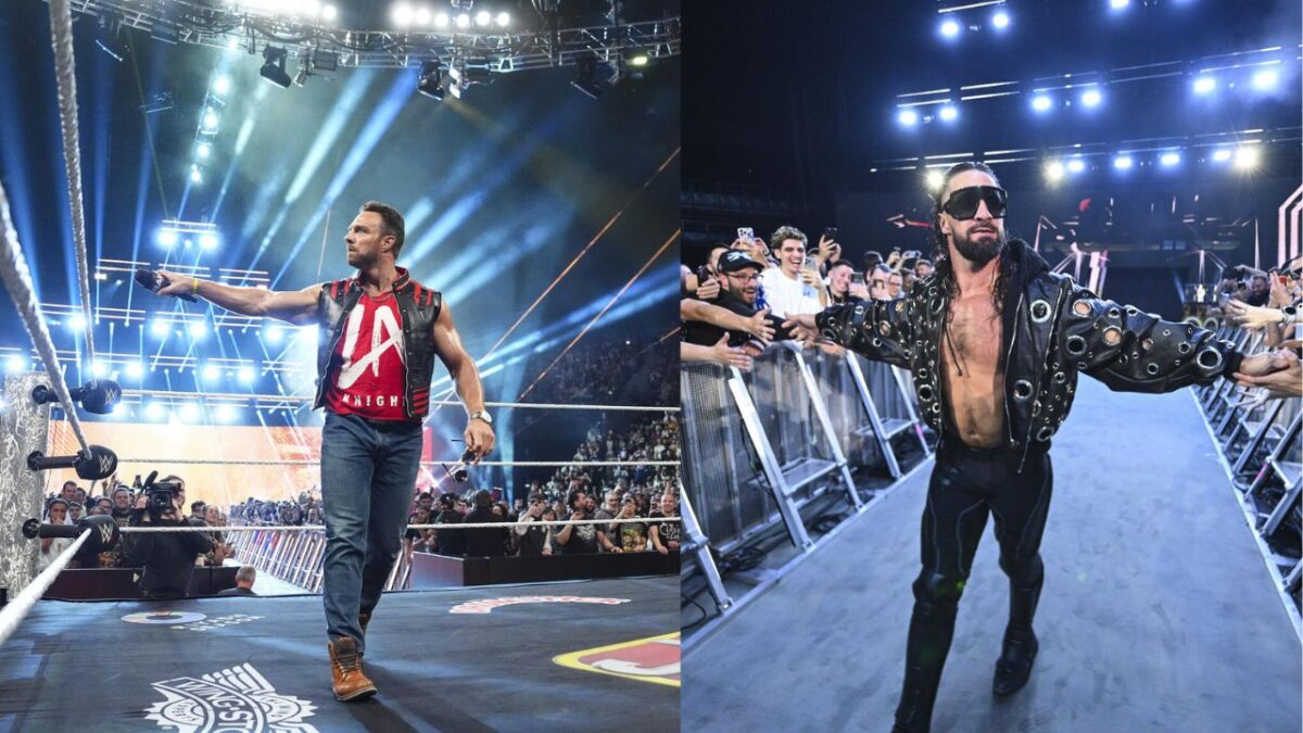 LA Knight Doubles Down on His Bloodline Scorn While Taking Shots at Roman Reigns on Raw 1 LA Knight and Seth Rollins