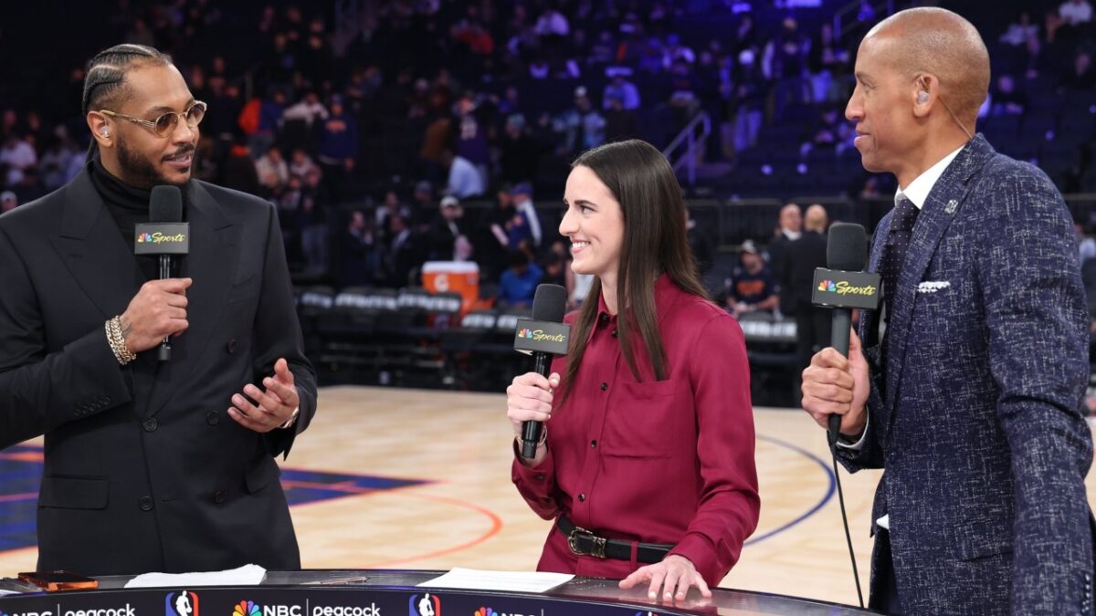 Isiah Thomas Slams NBC For Dishonest Coverage Citing Michael Jordan's 'Flu' Game: "He Didn't Have the Flu" 1 Caitlin Clark with NBC's broadcast team